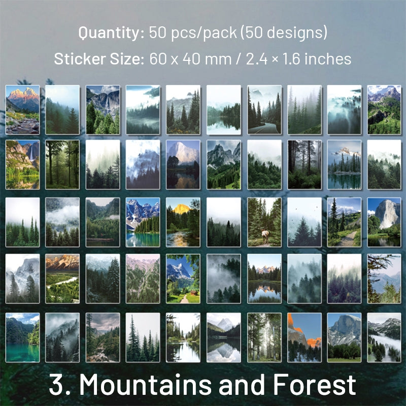 Travel Landscape Sticker Book - Sea, Moon, Forest, Sky sku-3