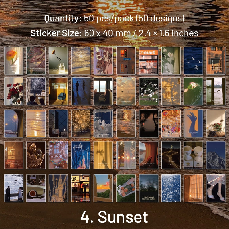 Travel Landscape Sticker Book - Sea, Moon, Forest, Sky sku-4