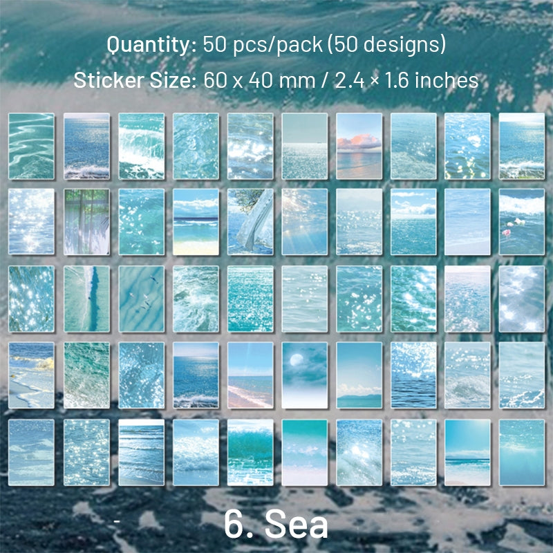 Travel Landscape Sticker Book - Sea, Moon, Forest, Sky sku-6