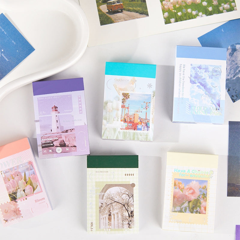 Travel Landscape Washi Sticker Book - Sky, Sea, Fields, Flowers a