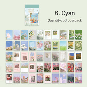 Travel Landscape Washi Sticker Book - Sky, Sea, Fields, Flowers sku-6