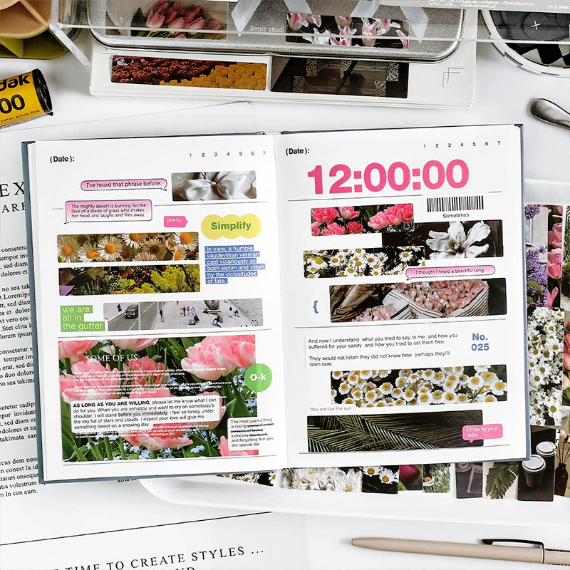 Travel Long Strip Stickers - Fruit, Vacation, Flowers, Afternoon Tea b3