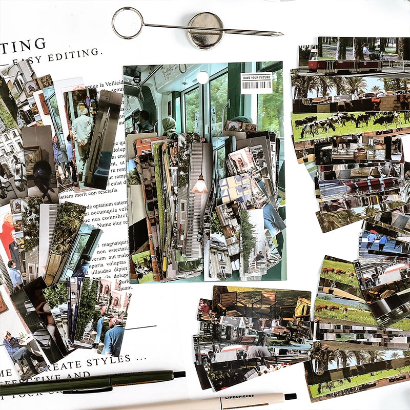 Travel Long Strip Stickers - Fruit, Vacation, Flowers, Afternoon Tea b6