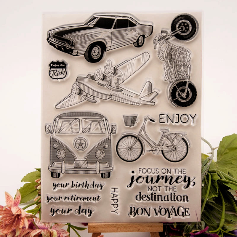 Travel-Themed Transportation Clear Silicone Stamps1