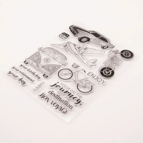 Travel-Themed Transportation Clear Silicone Stamps3