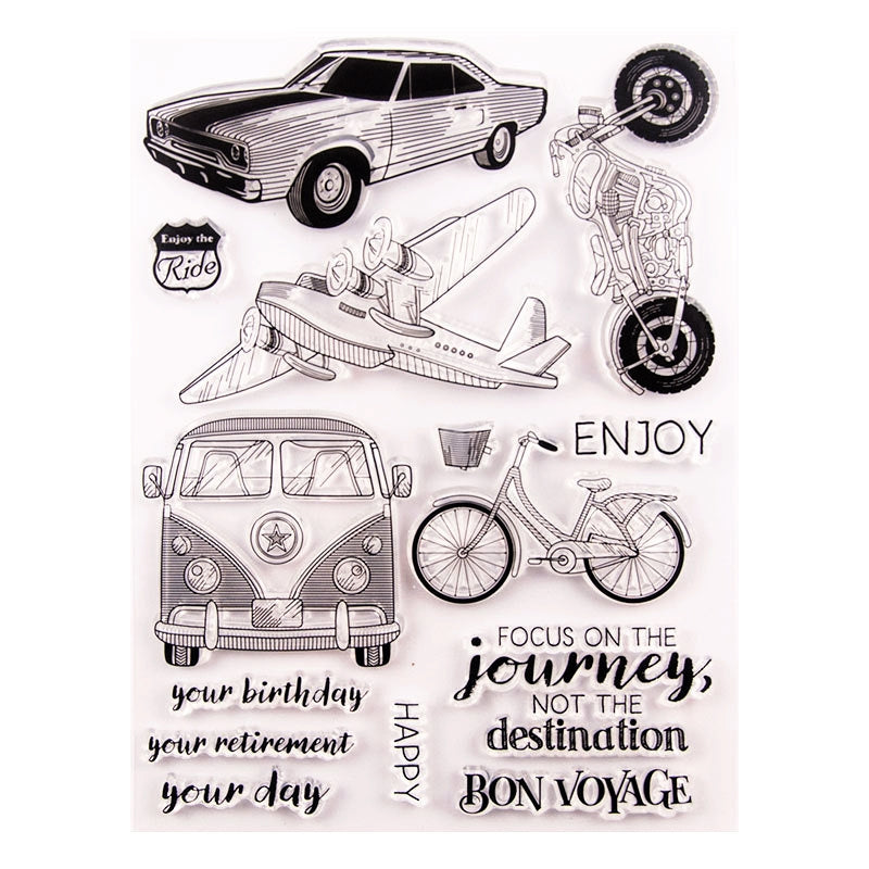 Travel-Themed Transportation Clear Silicone Stamps2