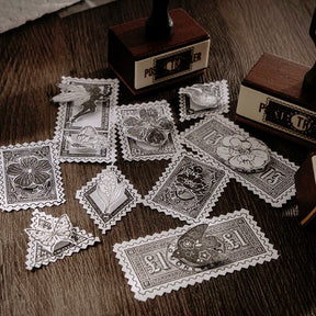 Travel Vintage Postage Stamp Frame Wooden Rubber Stamp b2-