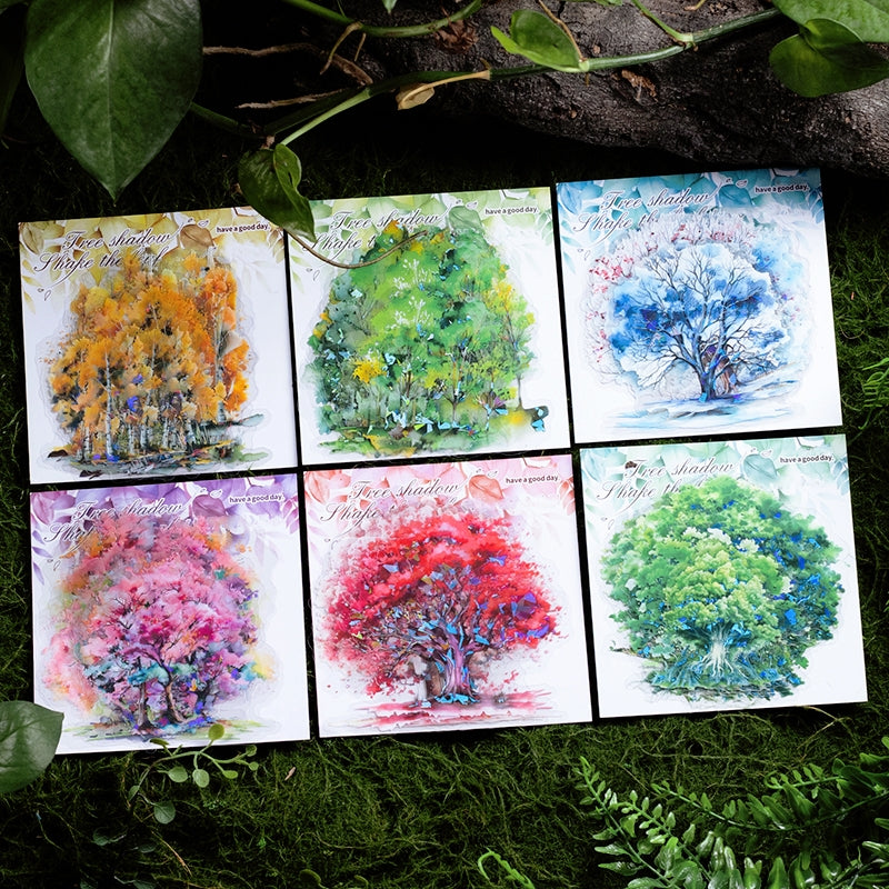 Tree Holographic Hot Stamping PET Stickers a