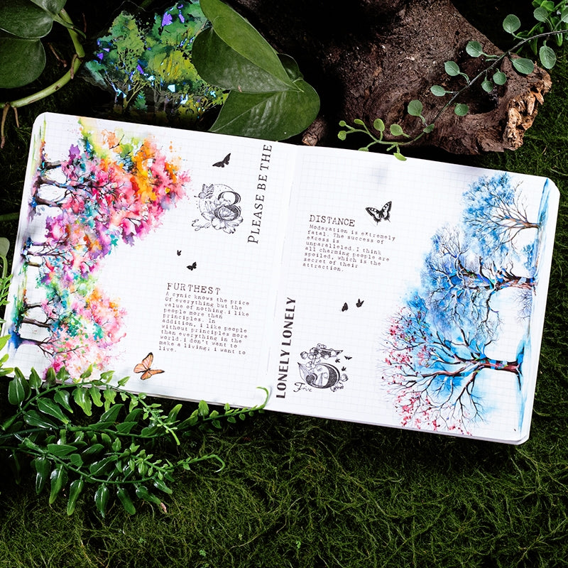 Tree Holographic Hot Stamping PET Stickers b2