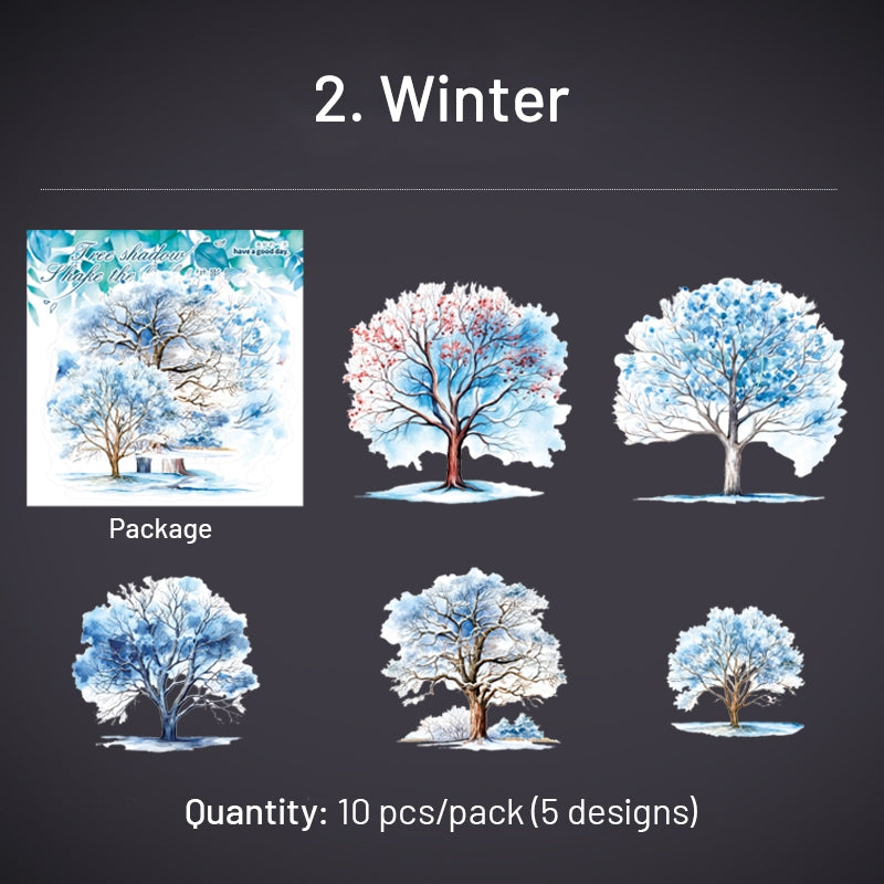 Tree Holographic Hot Stamping PET Stickers sku-2