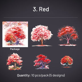 Tree Holographic Hot Stamping PET Stickers sku-3