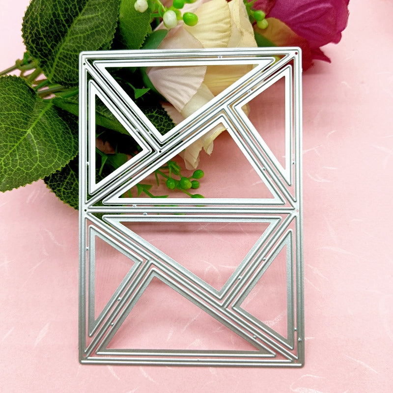 Triangle Checkered Greeting Card Carbon Steel Crafting Dies a