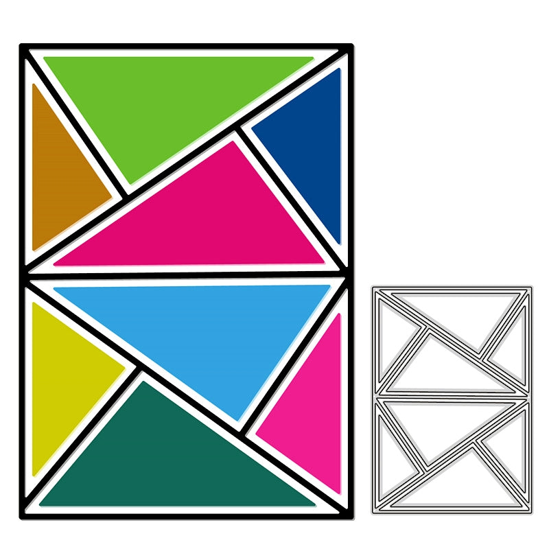 Triangle Checkered Greeting Card Carbon Steel Crafting Dies b2