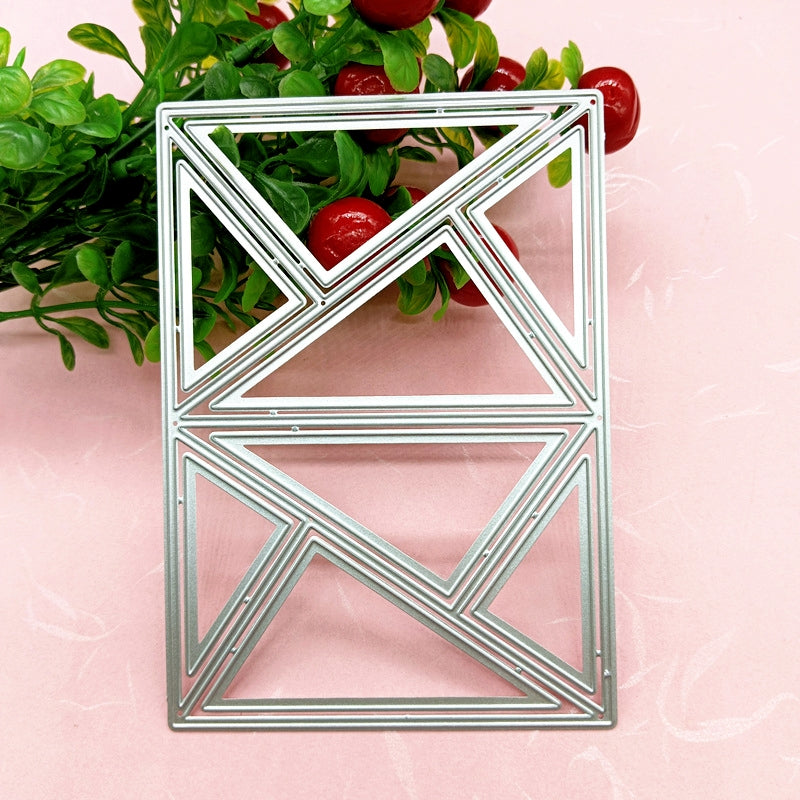 Triangle Checkered Greeting Card Carbon Steel Crafting Dies b