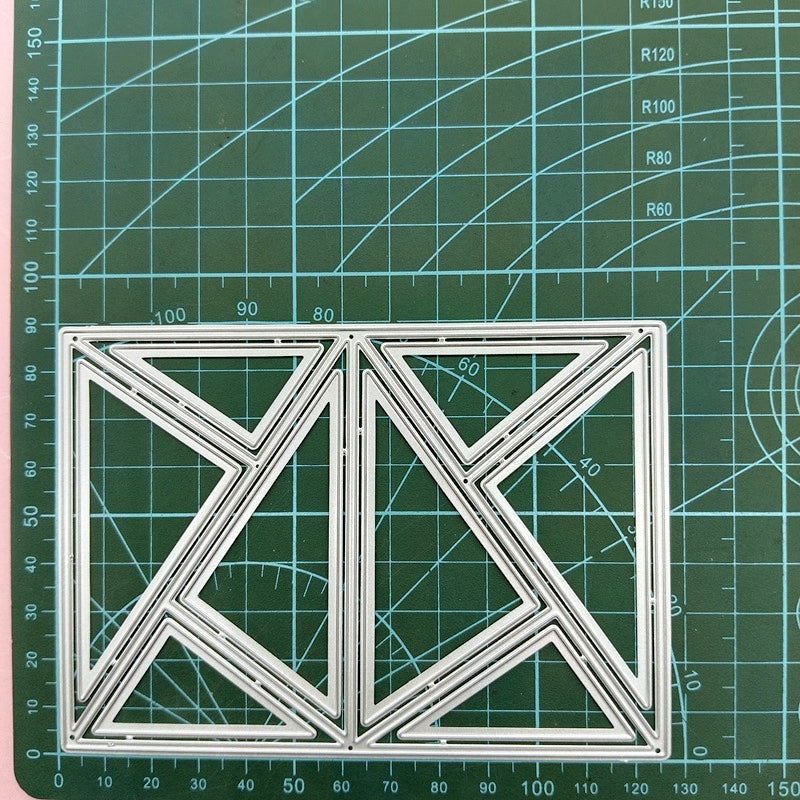 Triangle Checkered Greeting Card Carbon Steel Crafting Dies c