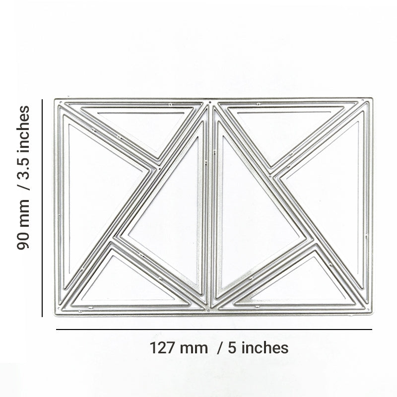 Triangle Checkered Greeting Card Carbon Steel Crafting Dies c2
