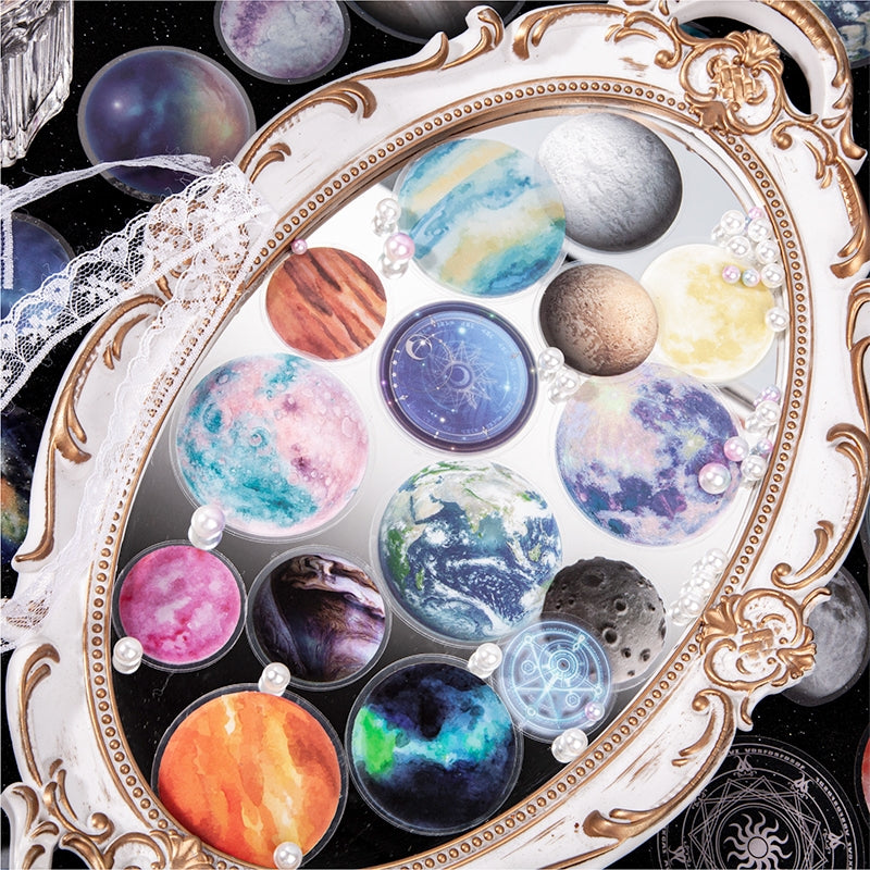Universe PET Stickers - Moon, Planets, Magic Circle, Space b1