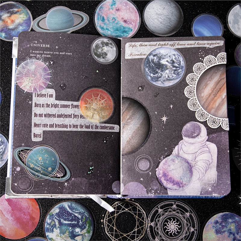 Universe PET Stickers - Moon, Planets, Magic Circle, Space b3