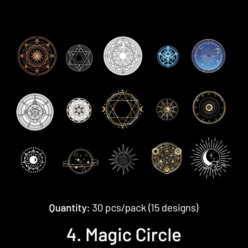 Universe PET Stickers - Moon, Planets, Magic Circle, Space sku-4