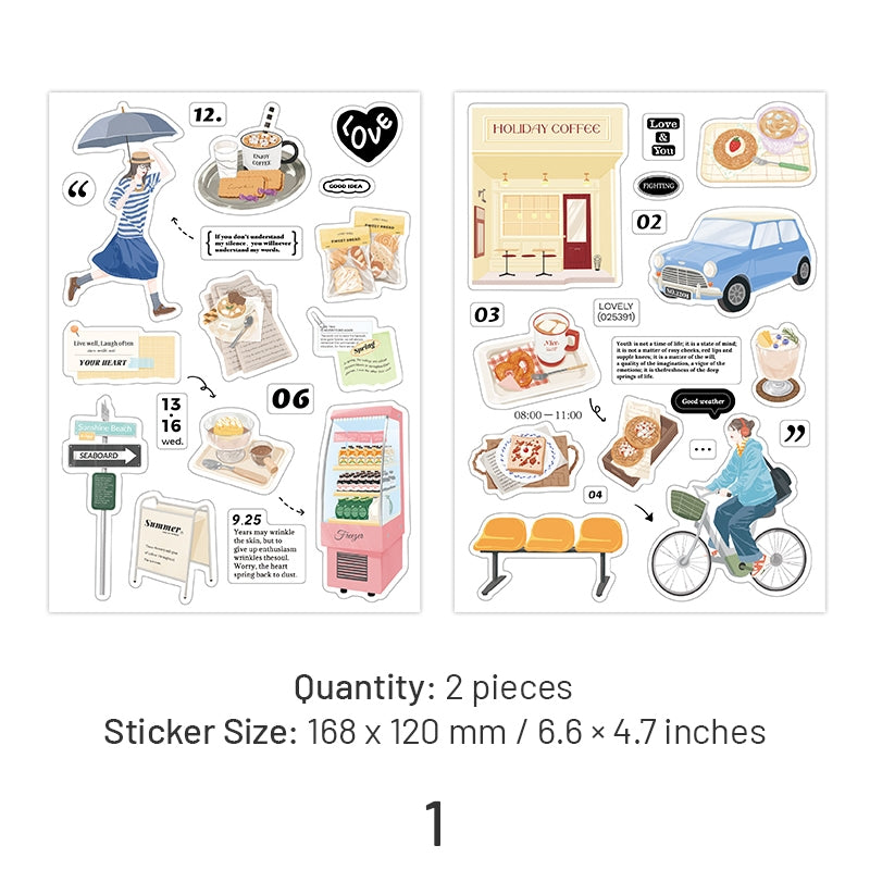 Urban Girl Daily Life Sticker Sheet - Food, Characters, Everyday Items sku-1