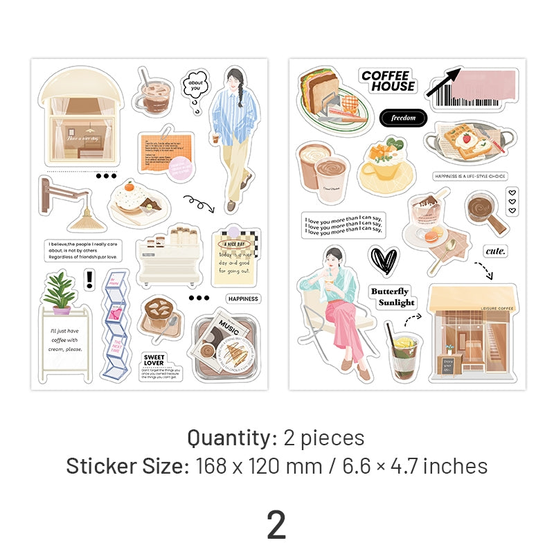 Urban Girl Daily Life Sticker Sheet - Food, Characters, Everyday Items sku-2
