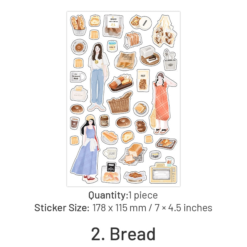 Urban Girl Stickers - Characters, Travel, Food, Bread sku-2