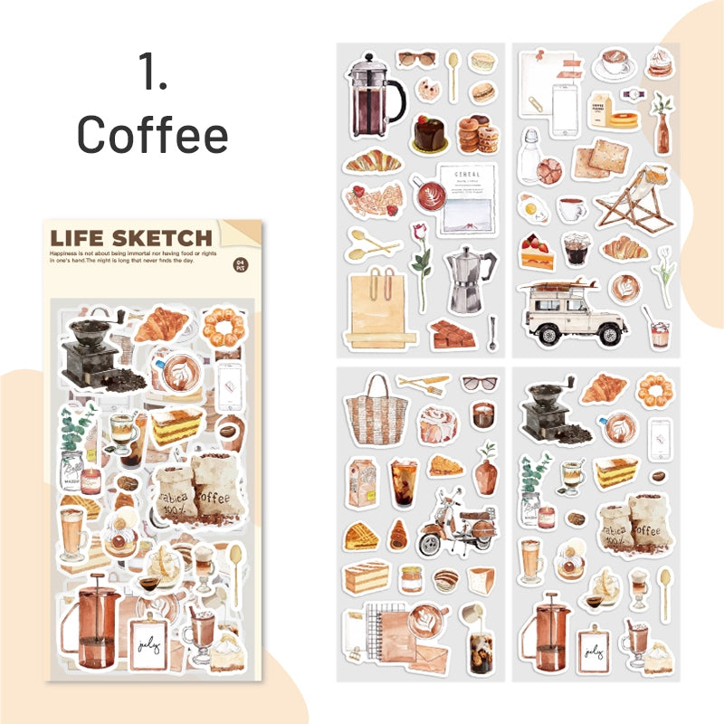 Vacation and Leisure Coated Paper Sticker Sheet sku-1