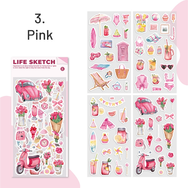 Vacation and Leisure Coated Paper Sticker Sheet sku-3