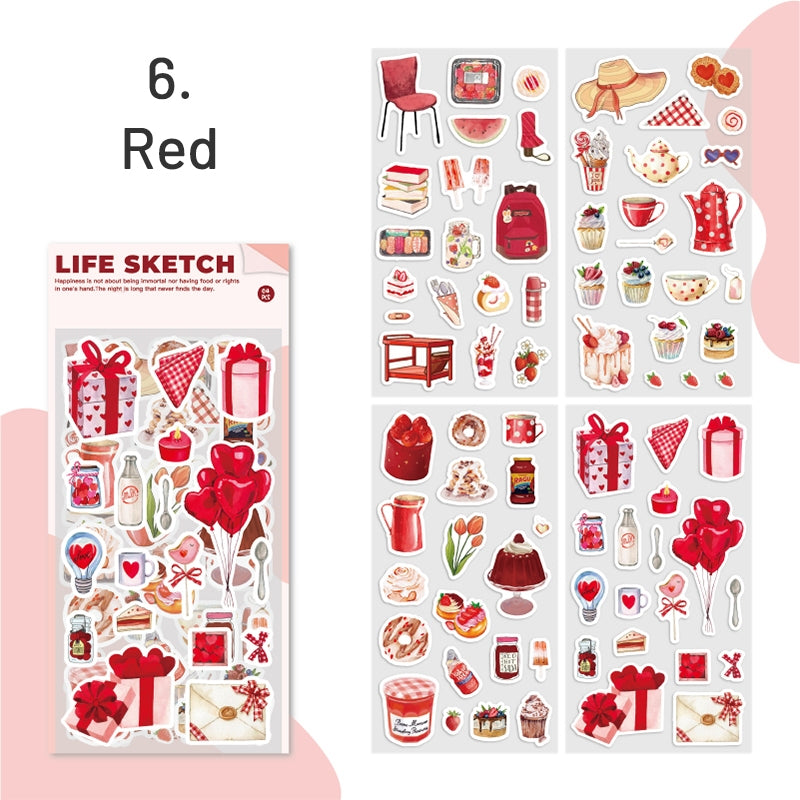 Vacation and Leisure Coated Paper Sticker Sheet sku-6