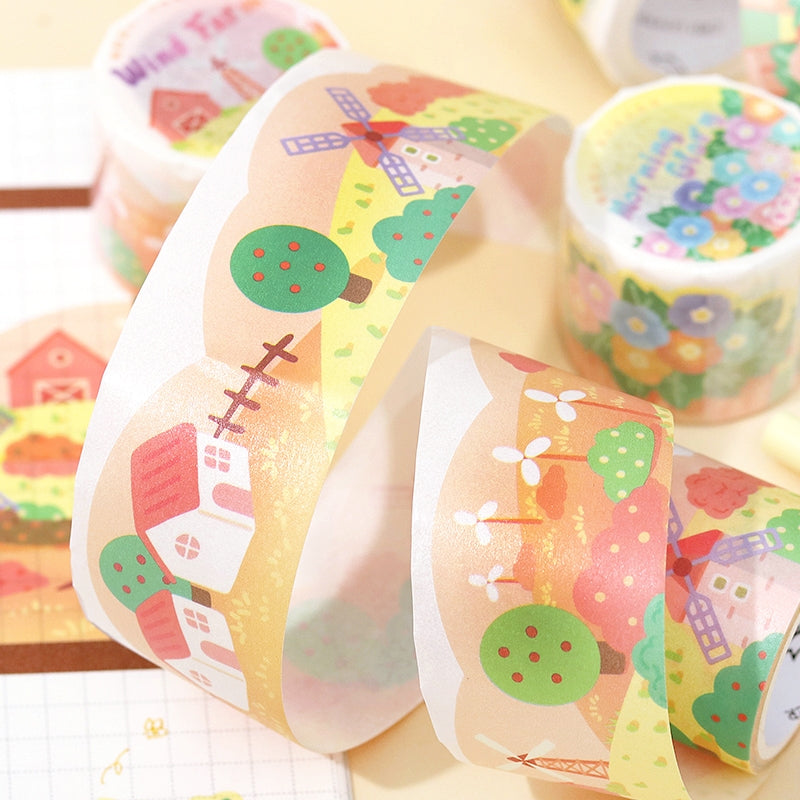 Valley of Blue Wind Chimes Landscape Washi Tape b5
