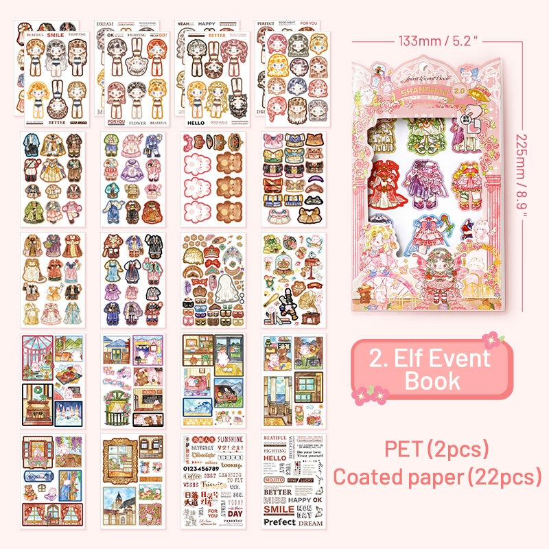19pcs/1lot Kawaii Stationery Stickers dress up game Decorative