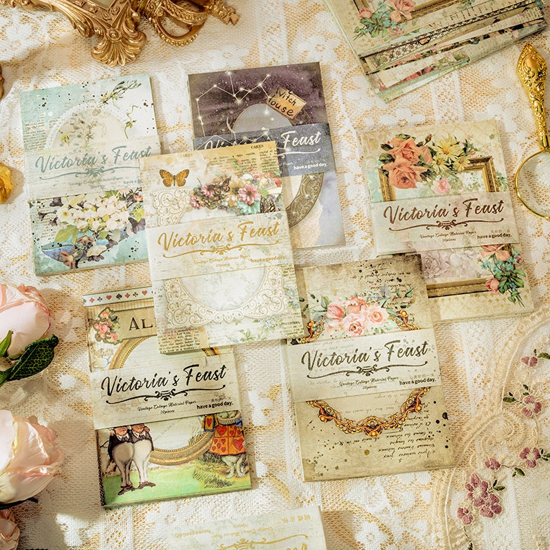 Victoria's Feast Lace Frame Scrapbook Paper a