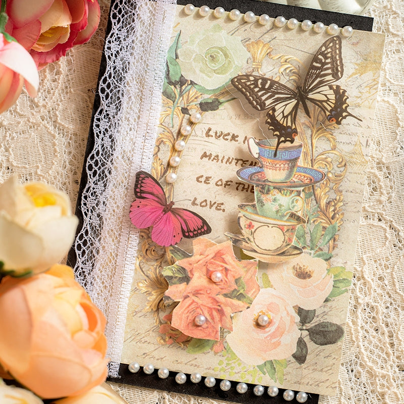 Victoria's Feast Lace Frame Scrapbook Paper b6