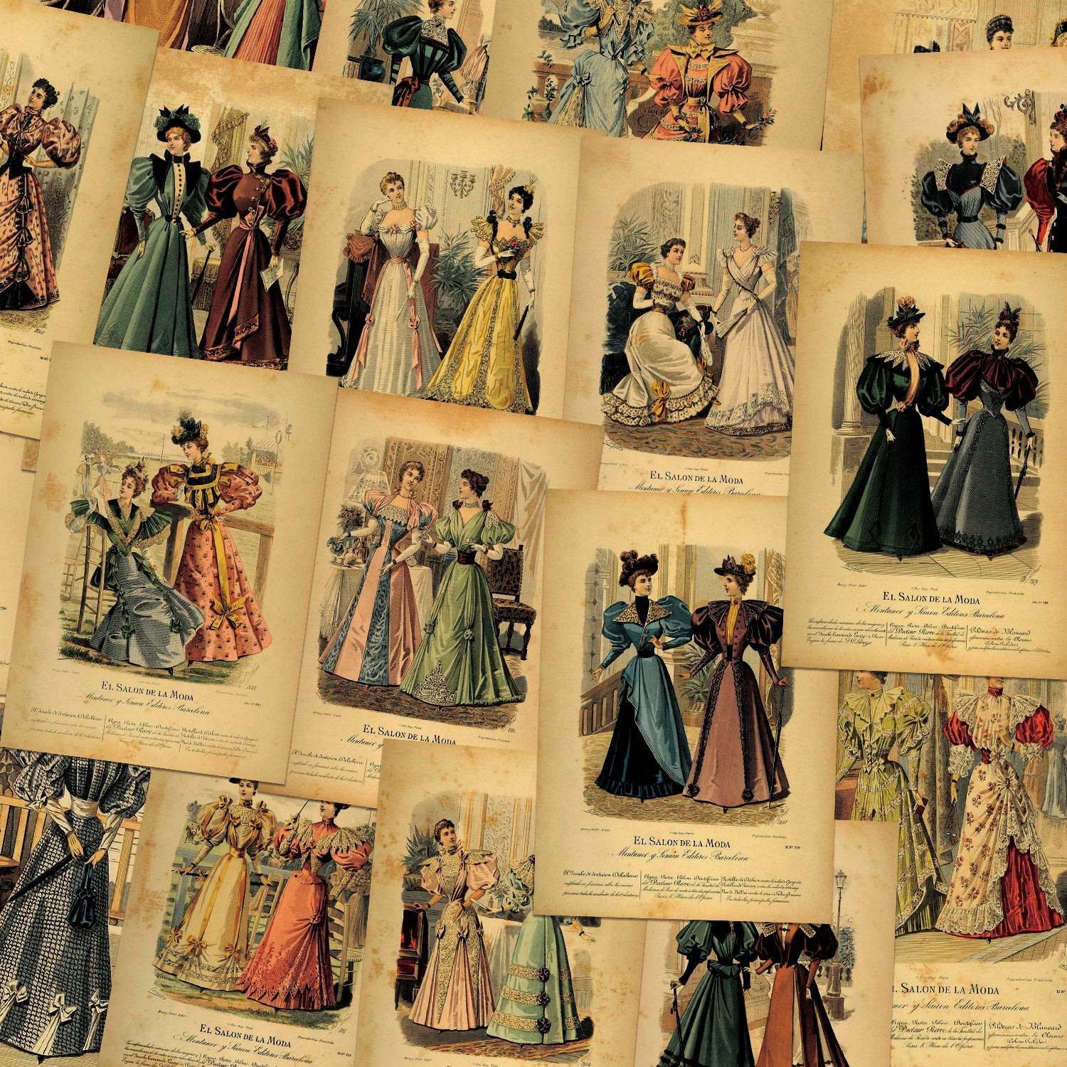 Victorian Era Costume Material Papers