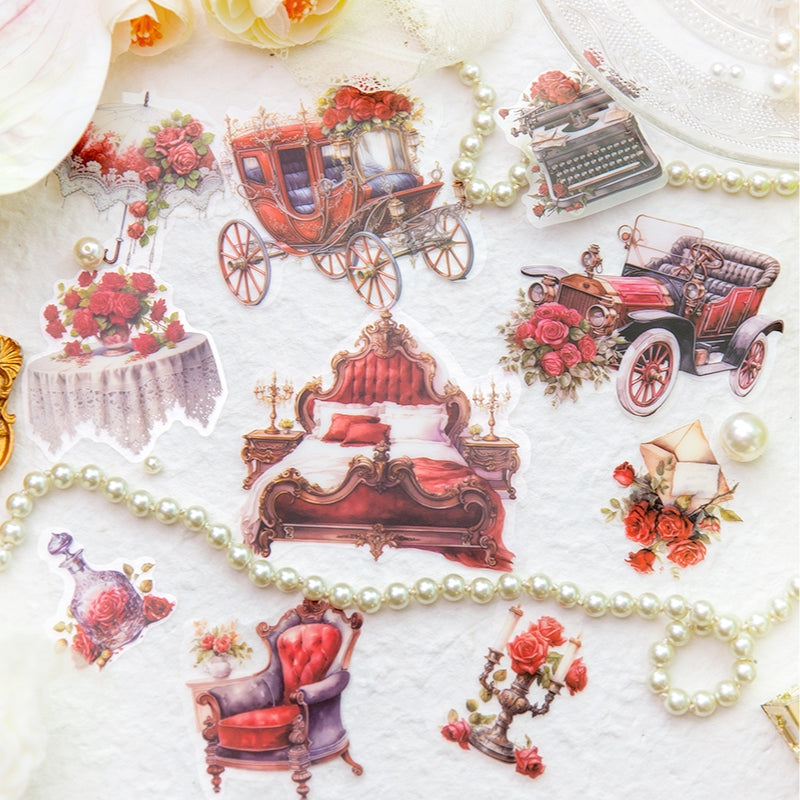 Victorian Style PET Stickers - Flowers, Furniture, Household Items b4