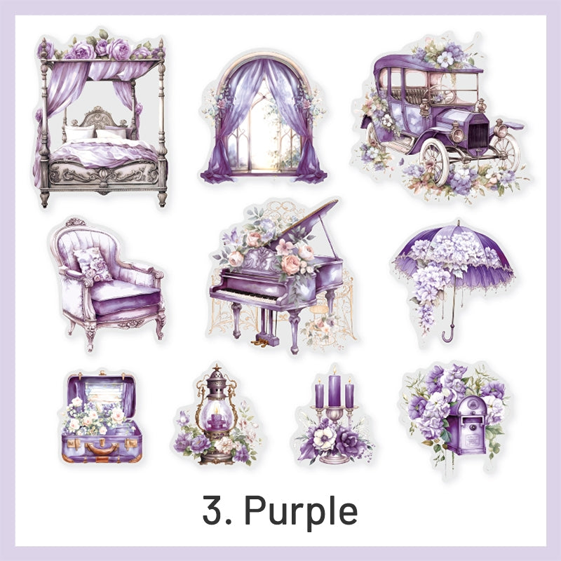 Victorian Style PET Stickers - Flowers, Furniture, Household Items sku-3