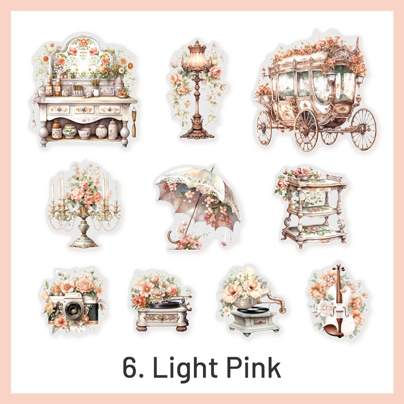 Victorian Style PET Stickers - Flowers, Furniture, Household Items sku-6