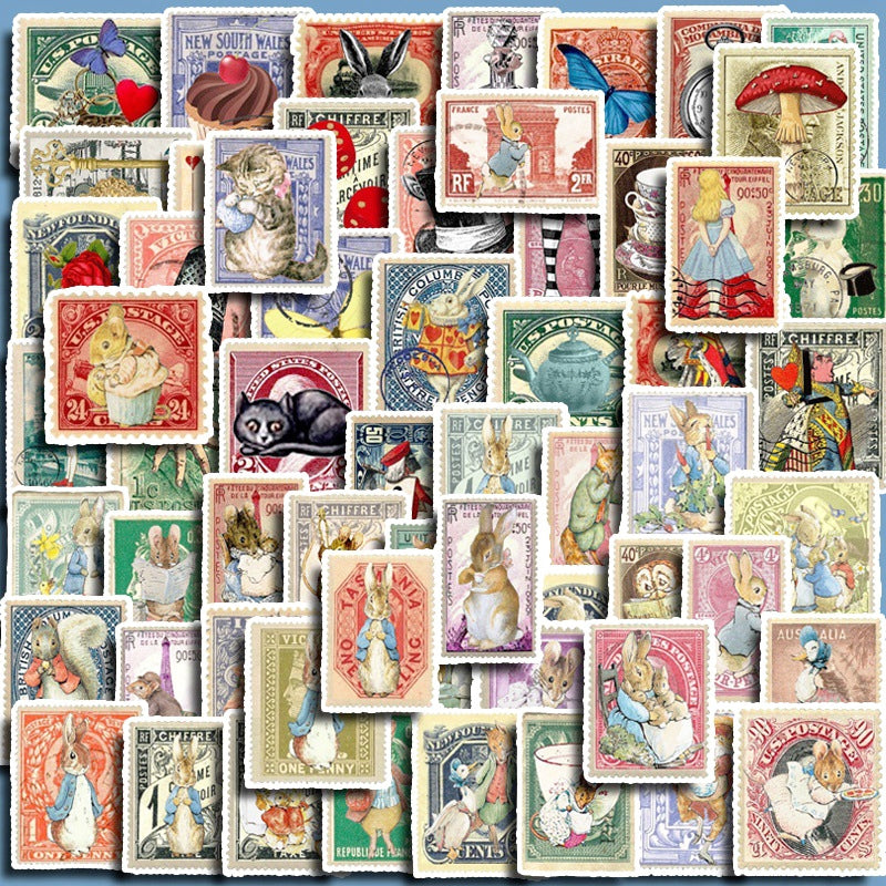 Vintage Alice Stamp Stickers b