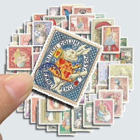 Vintage Alice Stamp Stickers c