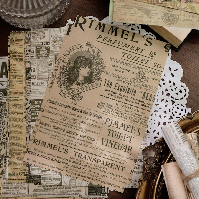 Vintage Background Material Paper - Travel, Butterfly, Music, Flower, Map, Newspaper, Letter c-