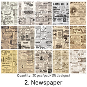 Vintage Background Material Paper - Travel, Butterfly, Music, Flower, Map, Newspaper, Letter sku-2
