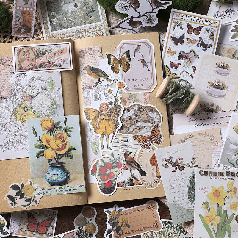 Vintage Botanical Floral Sticker Paper Collection b2