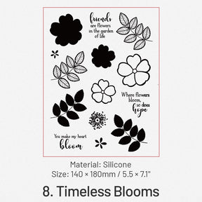 Vintage Botanical Flower Clear Silicone Stamps14