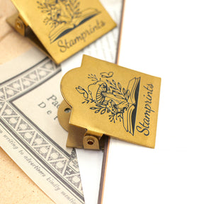 Vintage Brass Clip Journal Stationery Clip - Stamprints 6