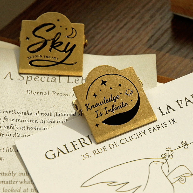 Vintage Brass Clip Journal Stationery Clip b