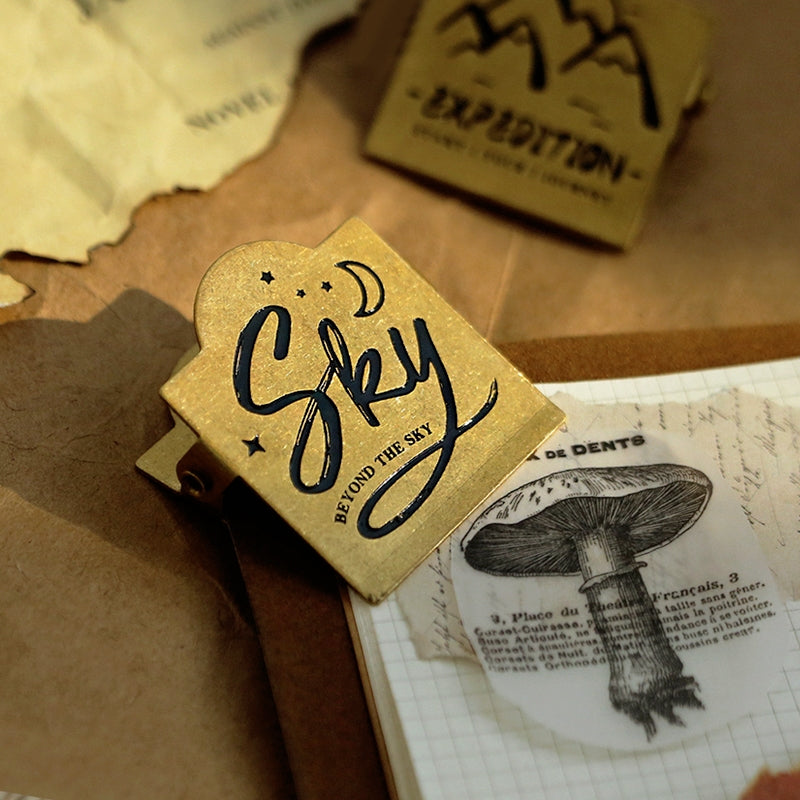 Vintage Brass Clip Journal Stationery Clip c2