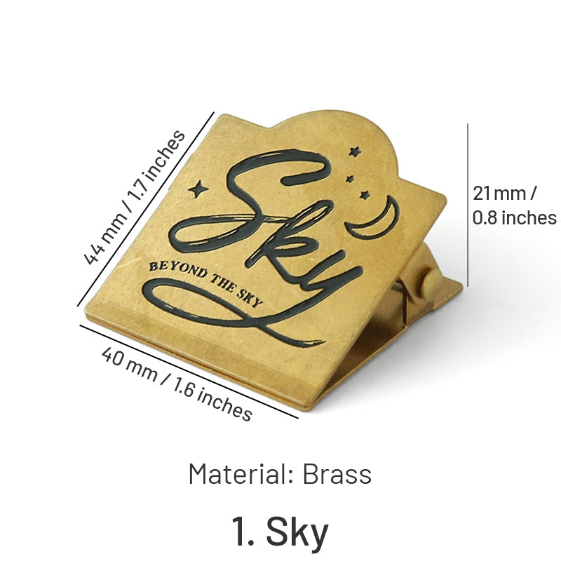 Vintage Brass Clip Journal Stationery Clip sku-1