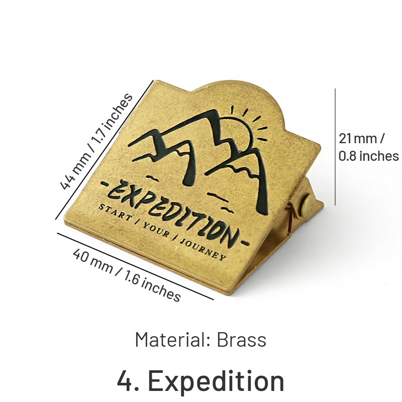 Vintage Brass Clip Journal Stationery Clip sku-4