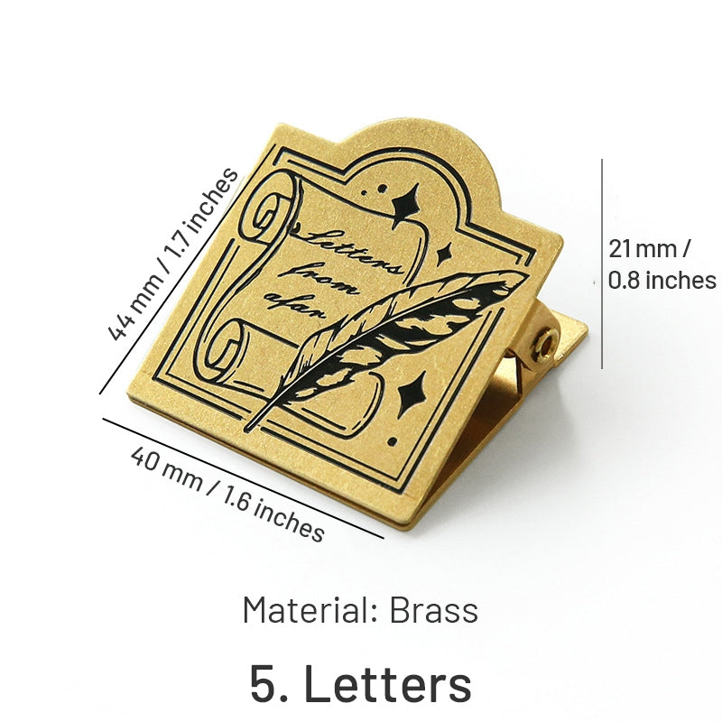 Vintage Brass Clip Journal Stationery Clip sku-5