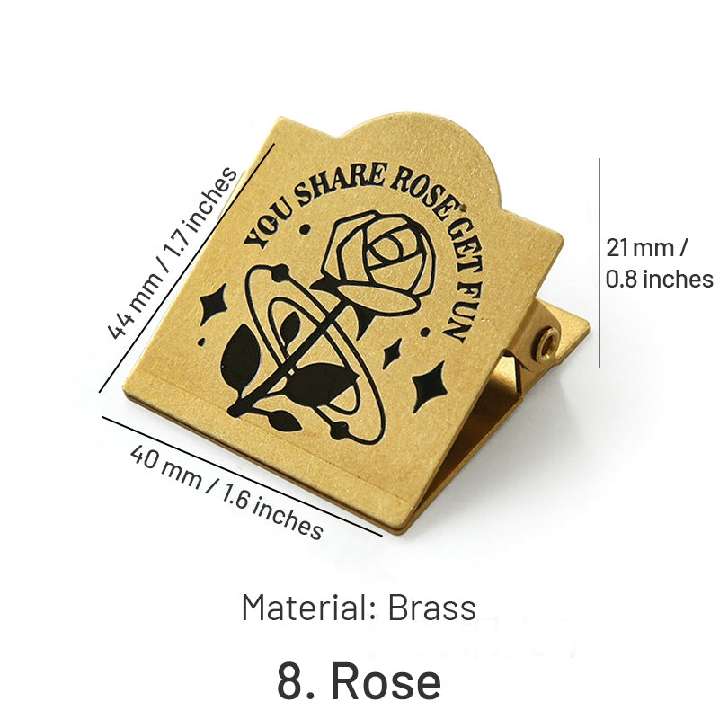 Vintage Brass Clip Journal Stationery Clip sku-8